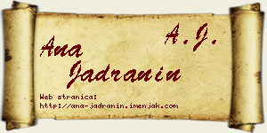 Ana Jadranin vizit kartica